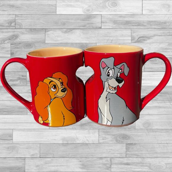 Disney Parks Lady and the Tramp set of 2 mugs - Picture 4 of 7